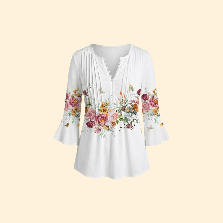 Women's Floral Button Blouse