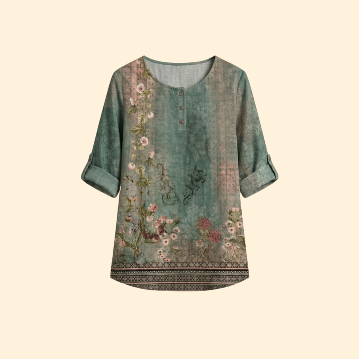 Women's Floral Button Top