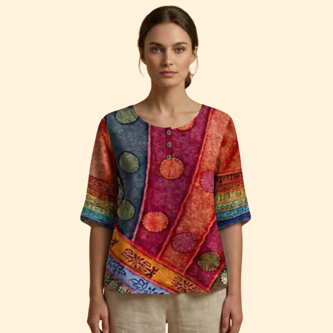 Women's Floral Button Top