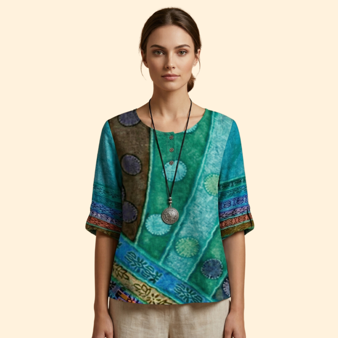 Women's Floral Button Top