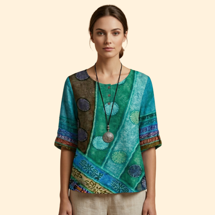 Women's Floral Button Top