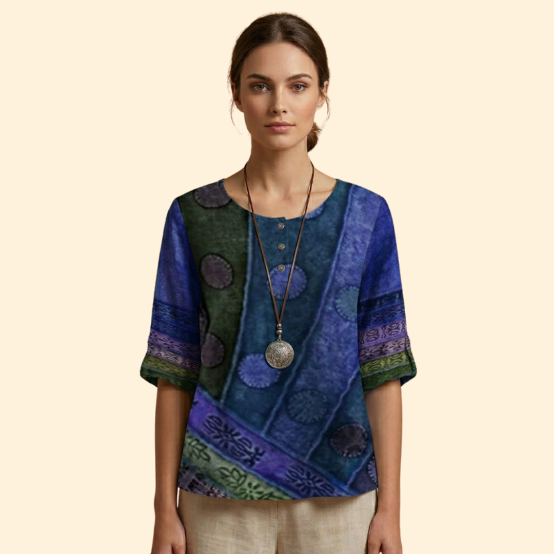 Women's Floral Button Top