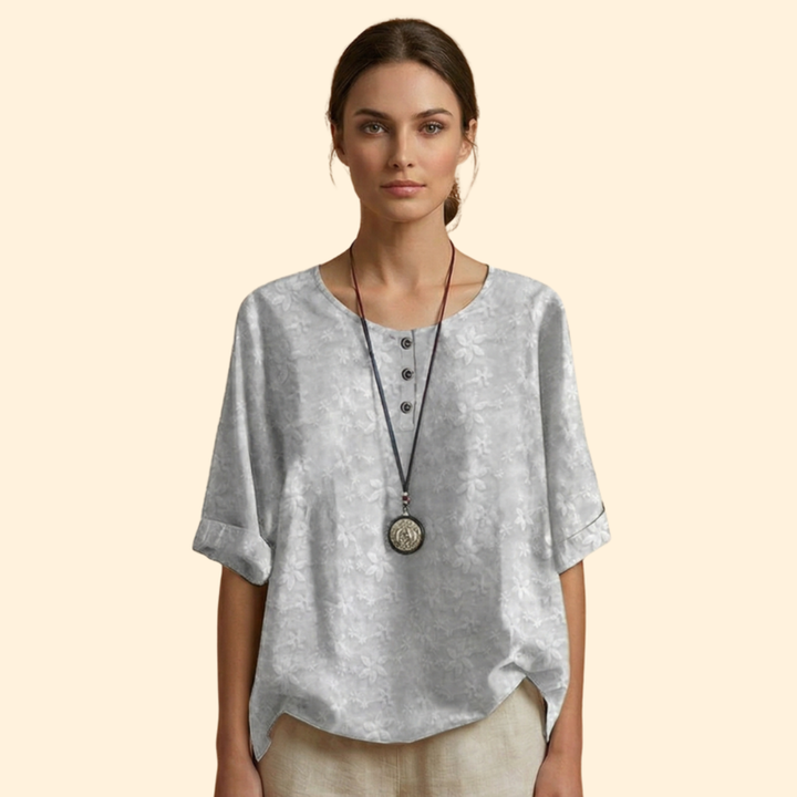 Women's Floral Button Top