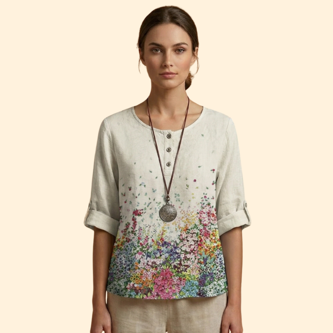 Women's Floral Button Top
