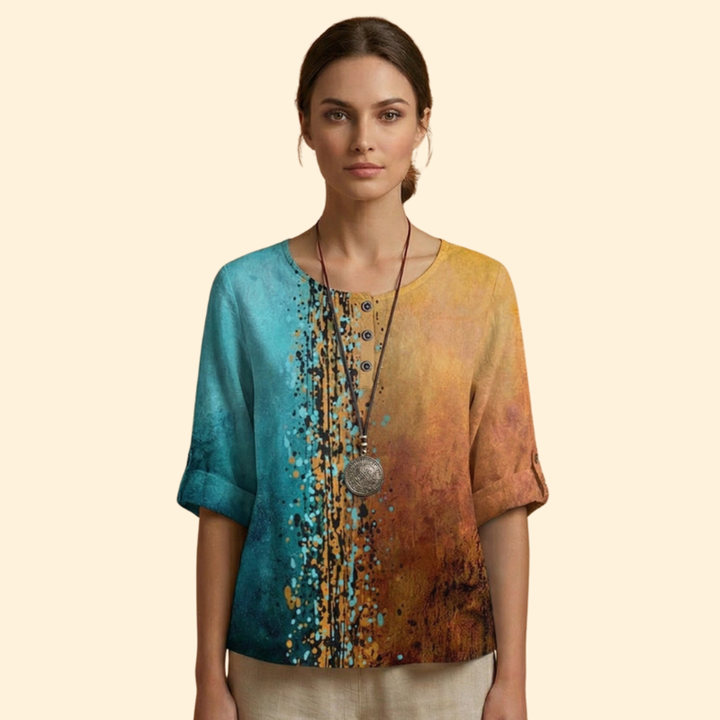 Women's Floral Button Top