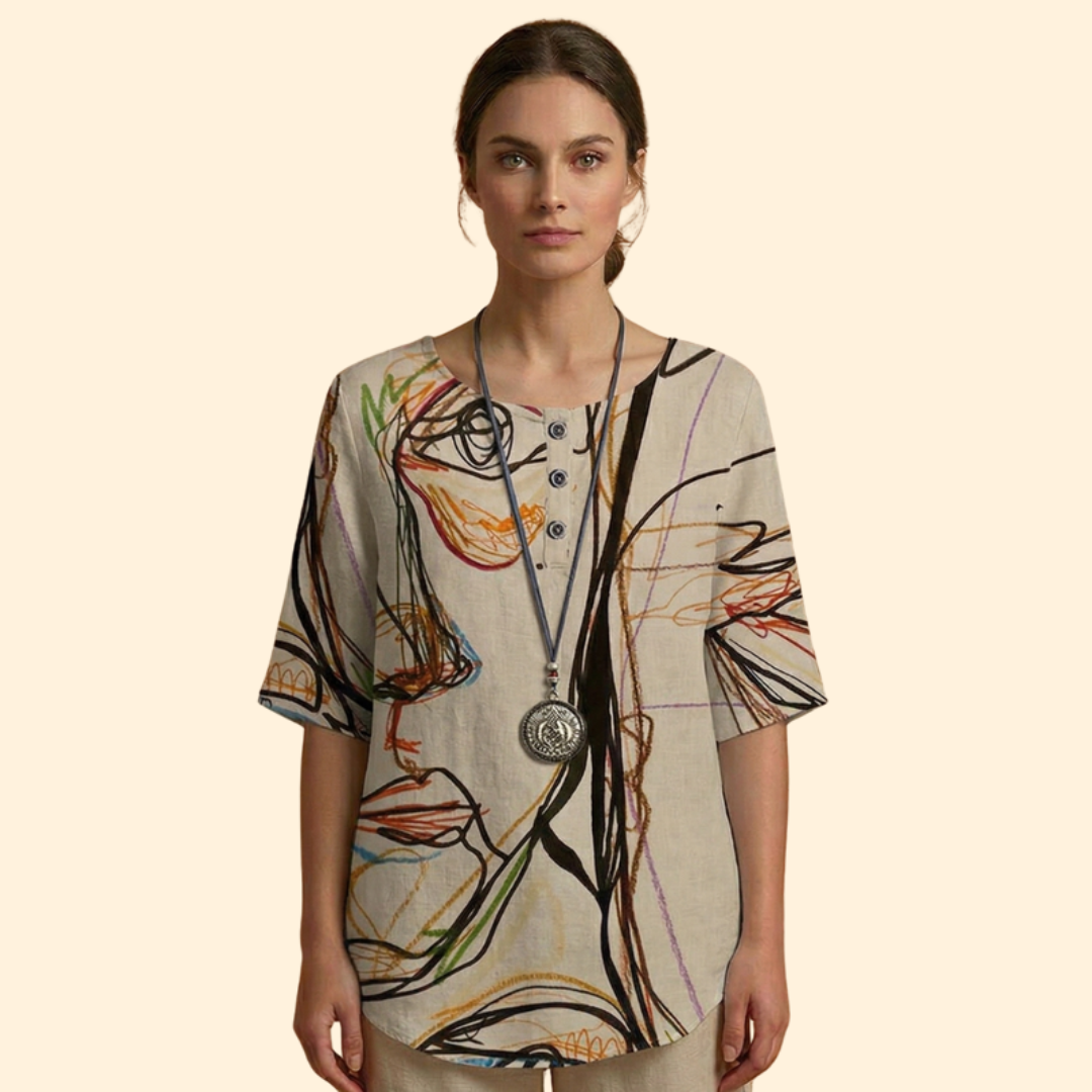 Women's Floral Button Top