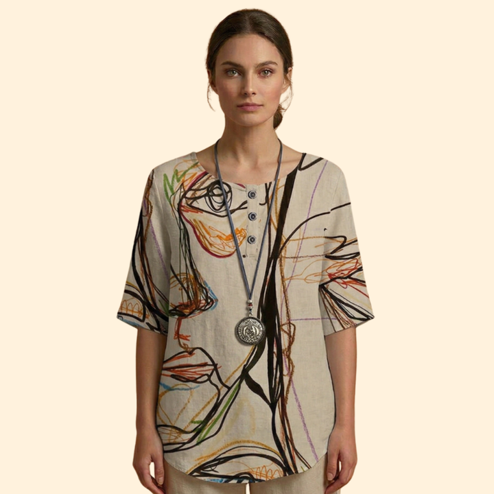 Women's Floral Button Top