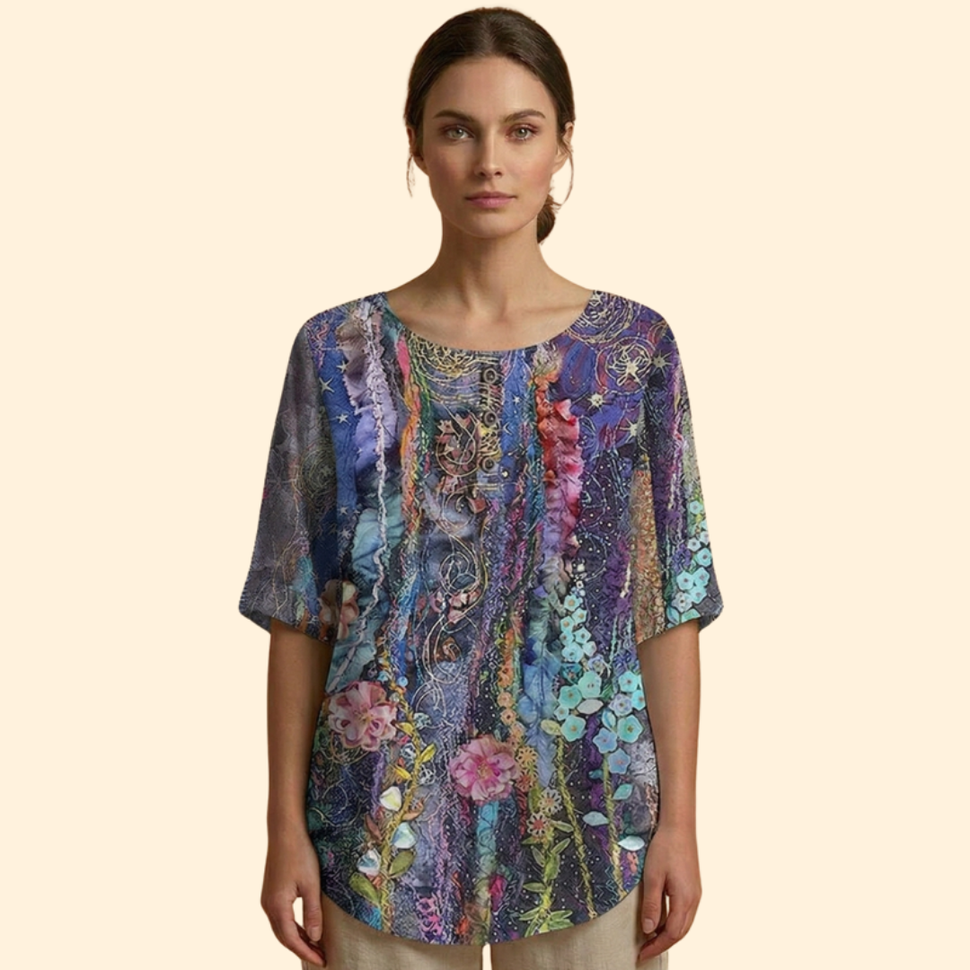 Women's Floral Button Top