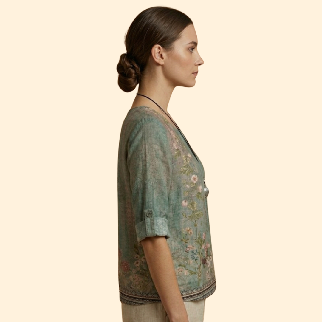 Women's Floral Button Top