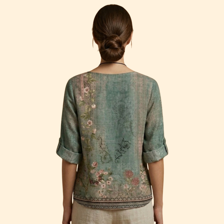 Women's Floral Button Top