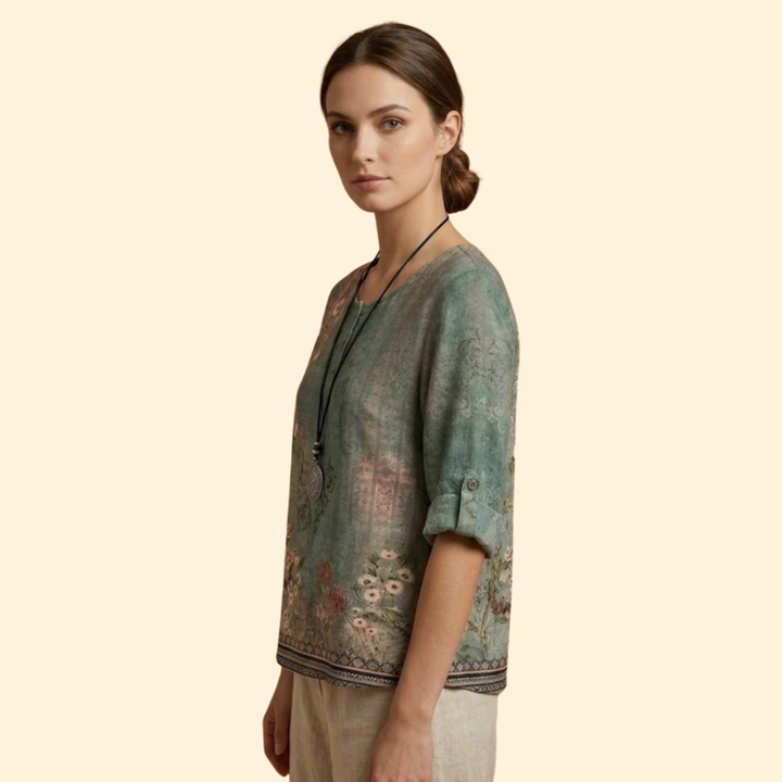 Women's Floral Button Top