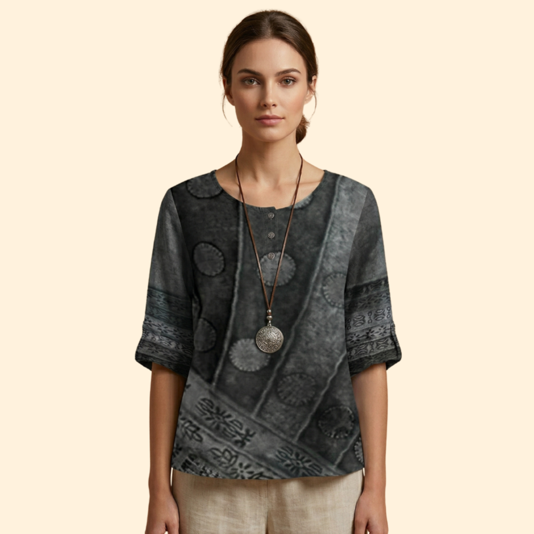Women's Floral Button Top