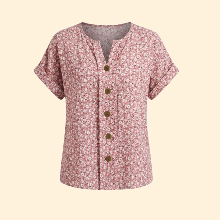 Women's Floral Buttoned Blouse