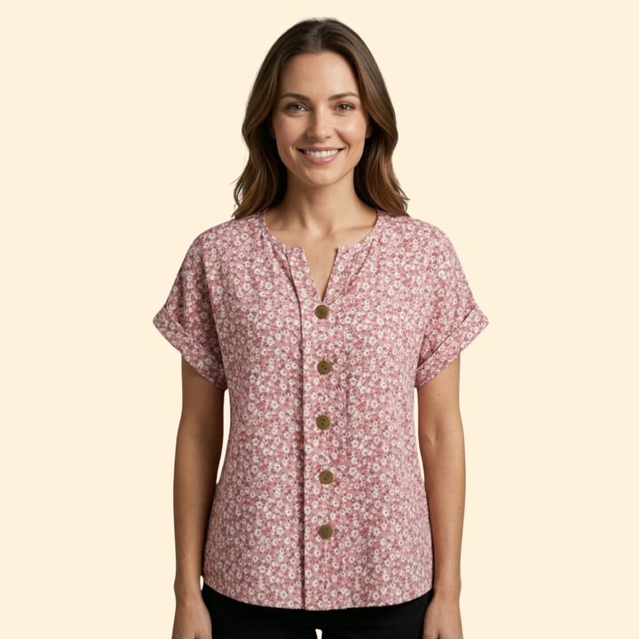 Women's Floral Buttoned Blouse