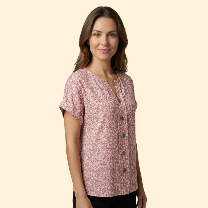 Women's Floral Buttoned Blouse