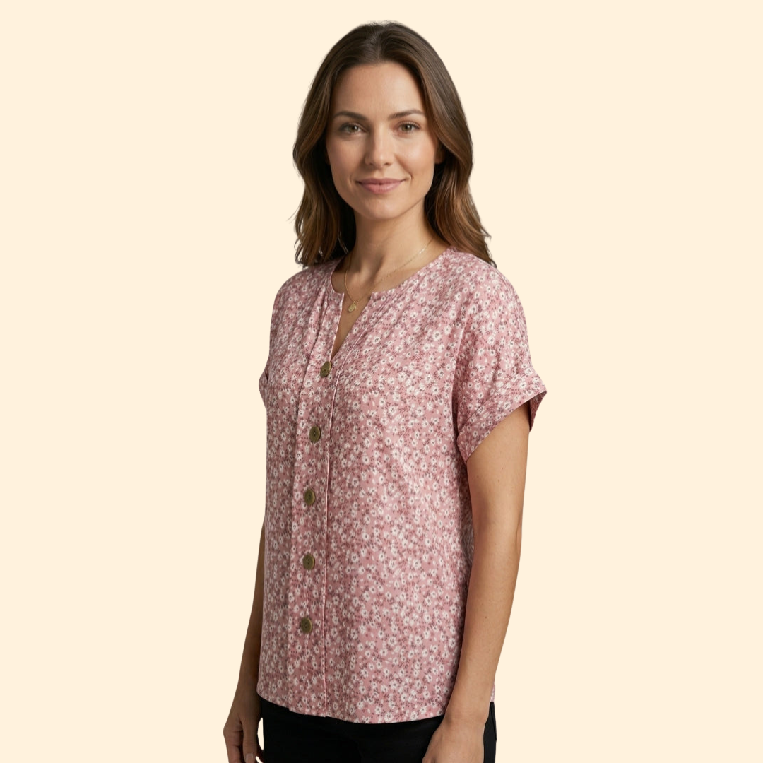 Women's Floral Buttoned Blouse