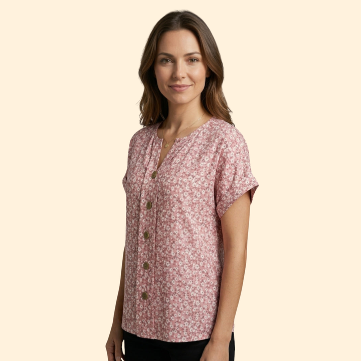Women's Floral Buttoned Blouse