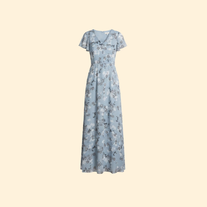 Women's Floral Chiffon Maxi Dress