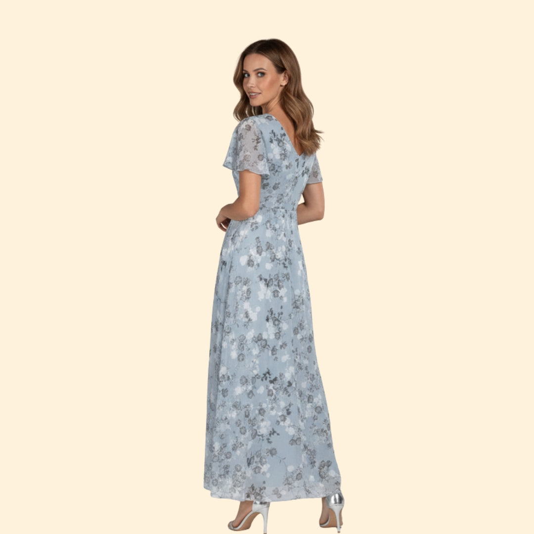 Women's Floral Chiffon Maxi Dress
