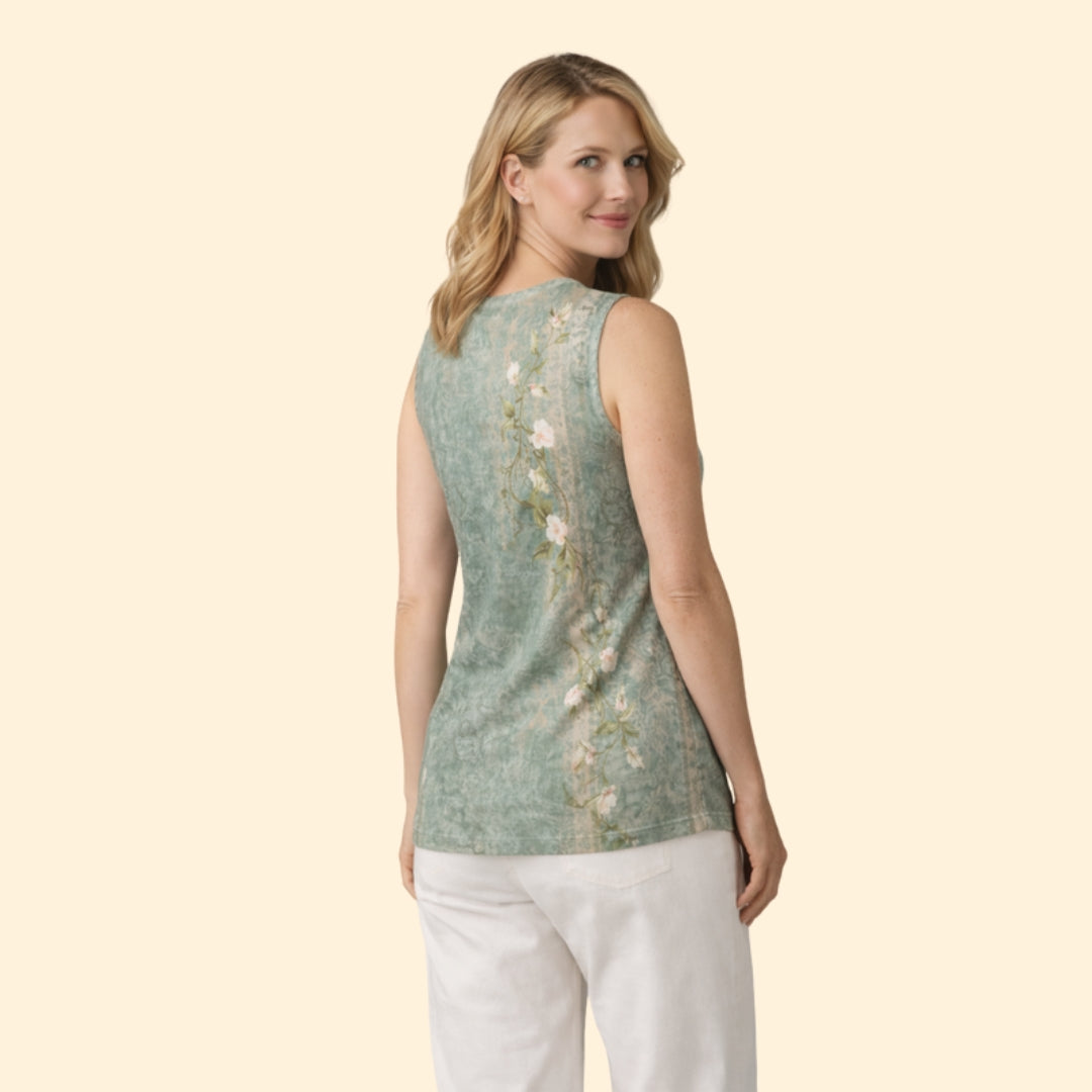 Women's Floral Henley Top