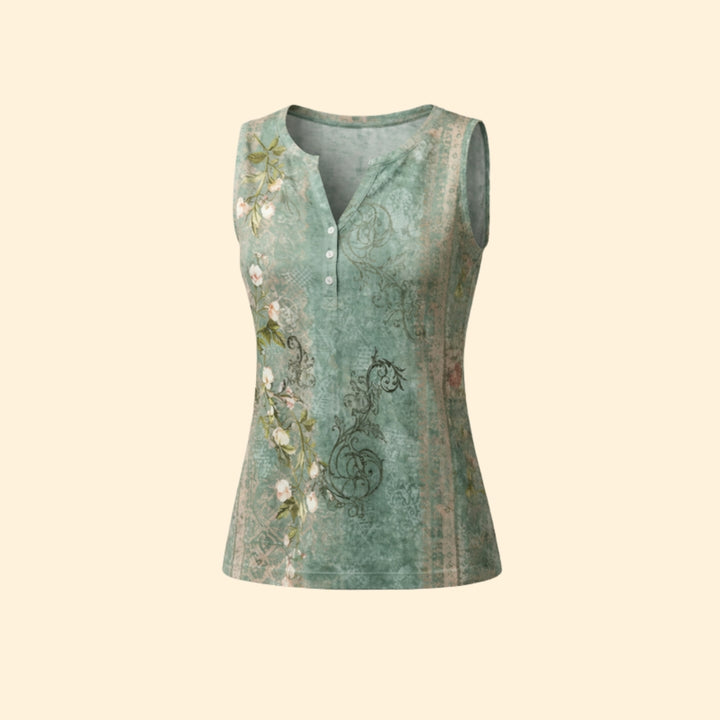 Women's Floral Henley Top