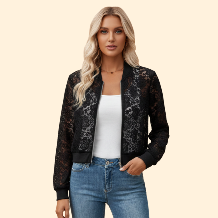 Women’s Floral Lace Bomber Jacket