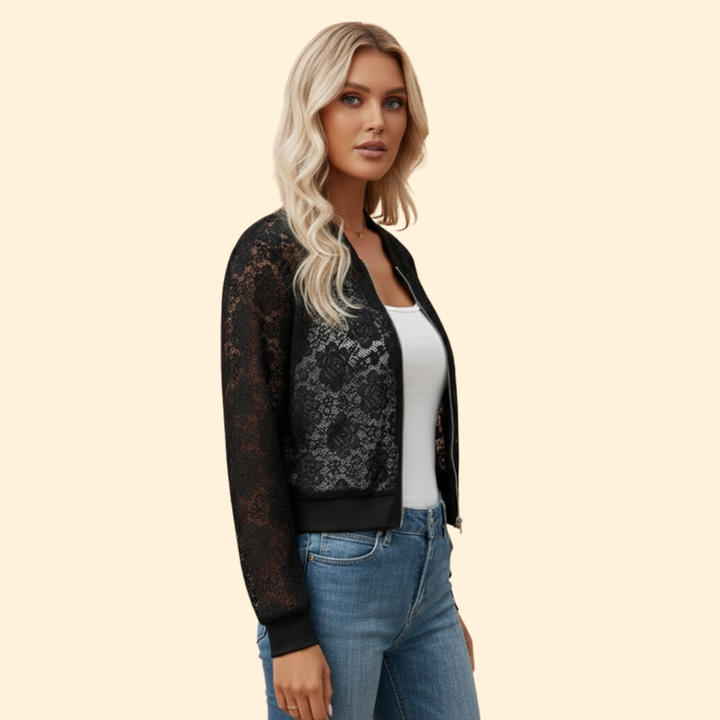 Women’s Floral Lace Bomber Jacket