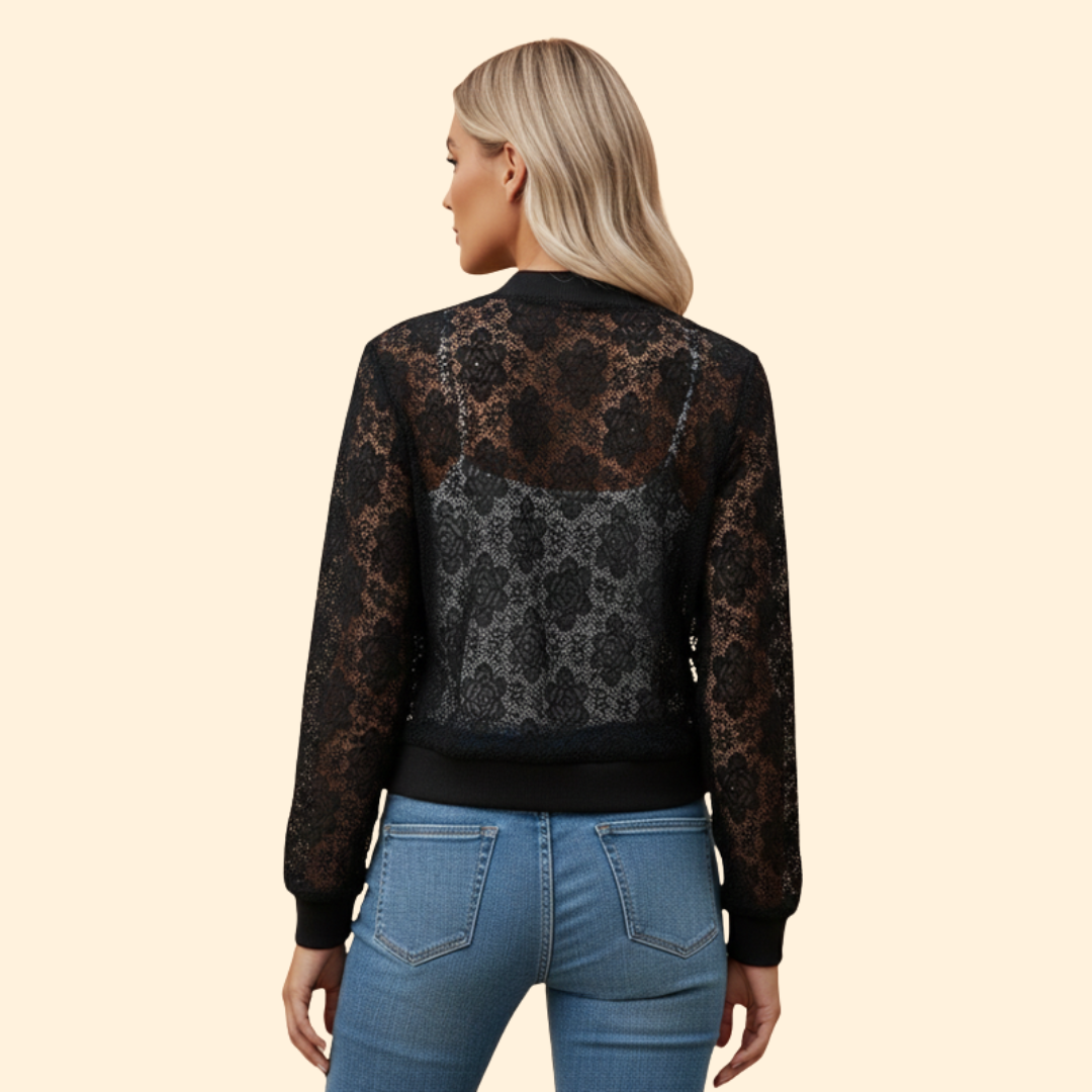 Women’s Floral Lace Bomber Jacket