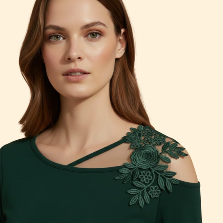 Women's Floral Lace Shoulder T-Shirt