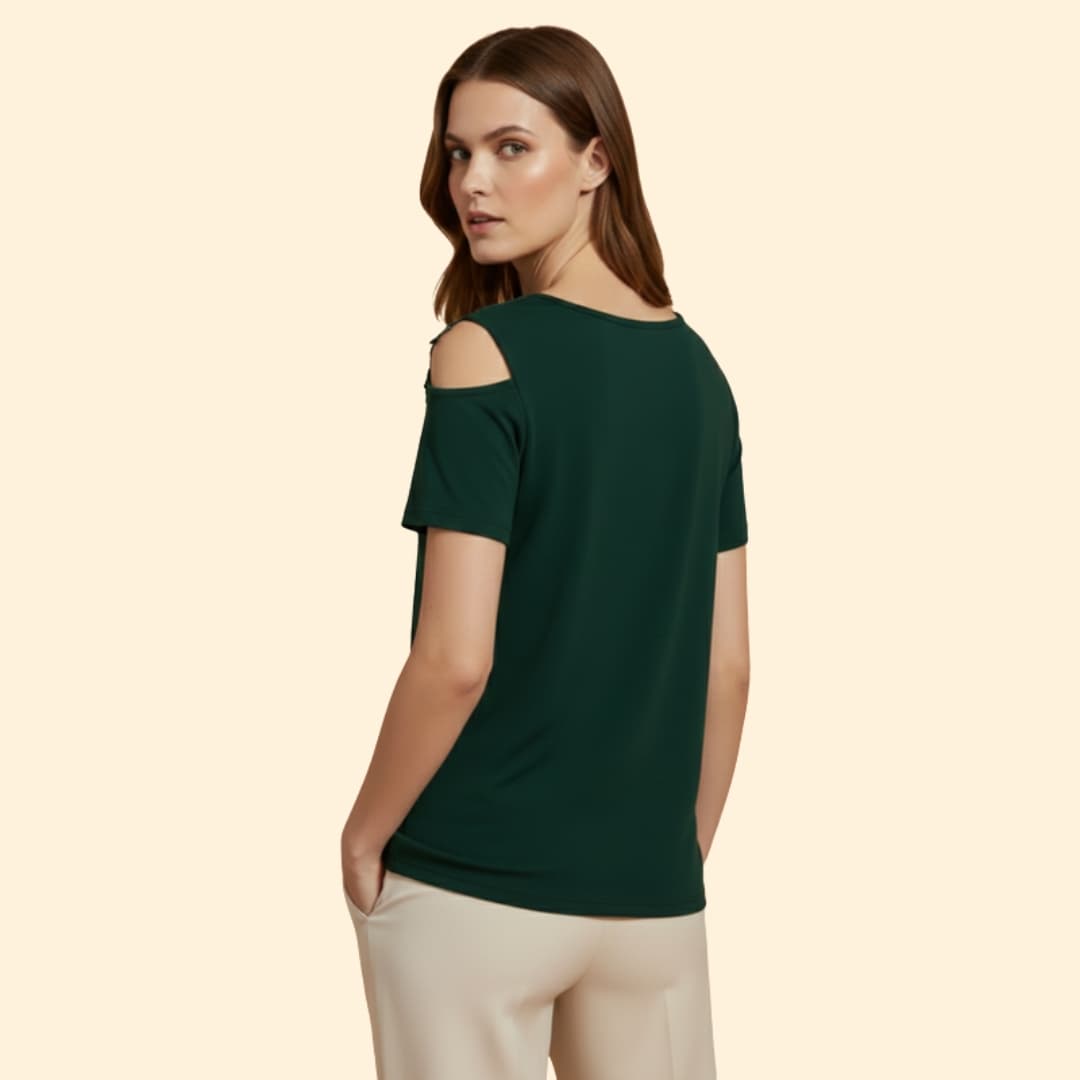 Women's Floral Lace Shoulder T-Shirt