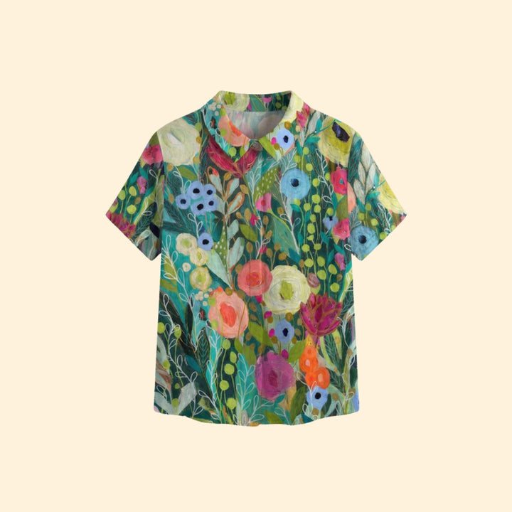 Women's Floral Linen Top