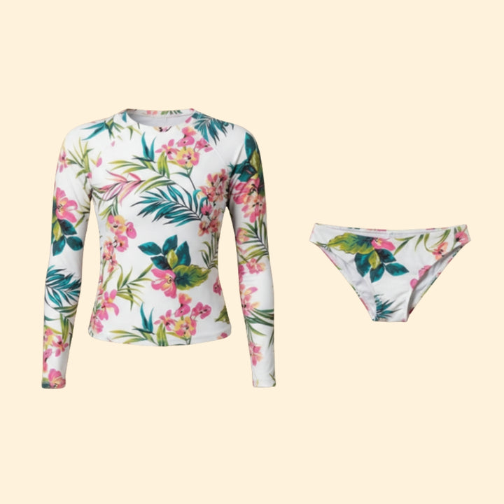 Women's Floral Long-Sleeve Bikini Set