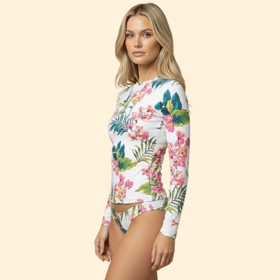 Women's Floral Long-Sleeve Bikini Set