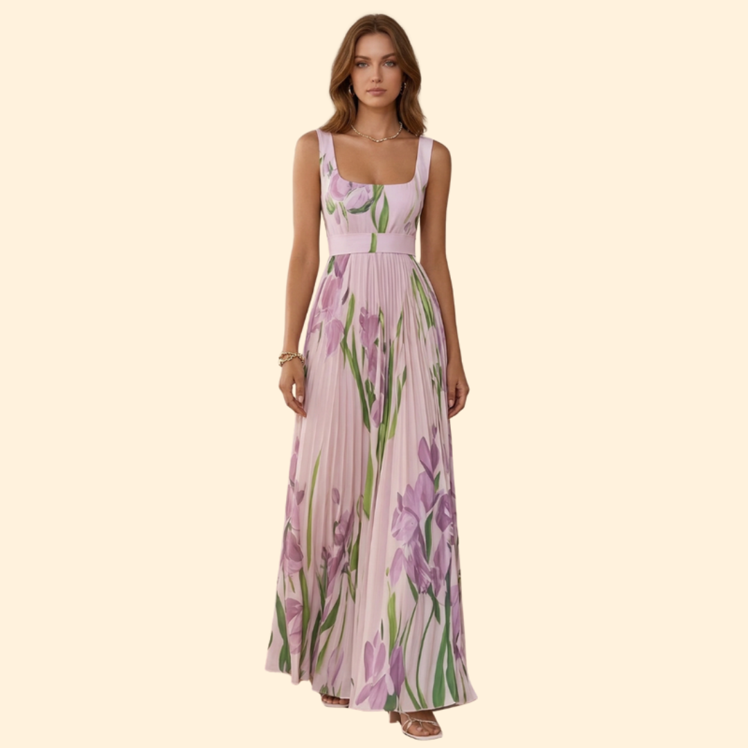 Women's Floral Pleated Dress