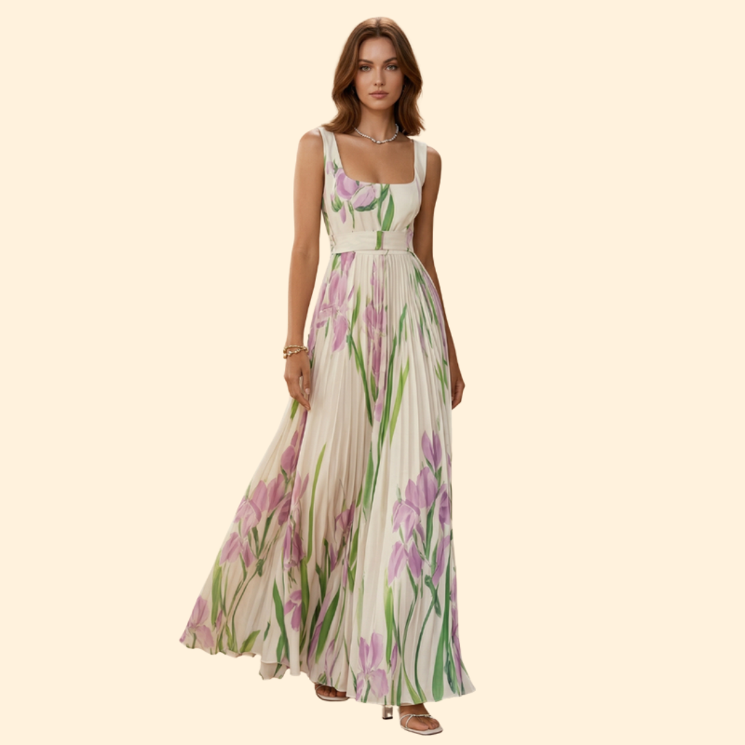 Women's Floral Pleated Dress