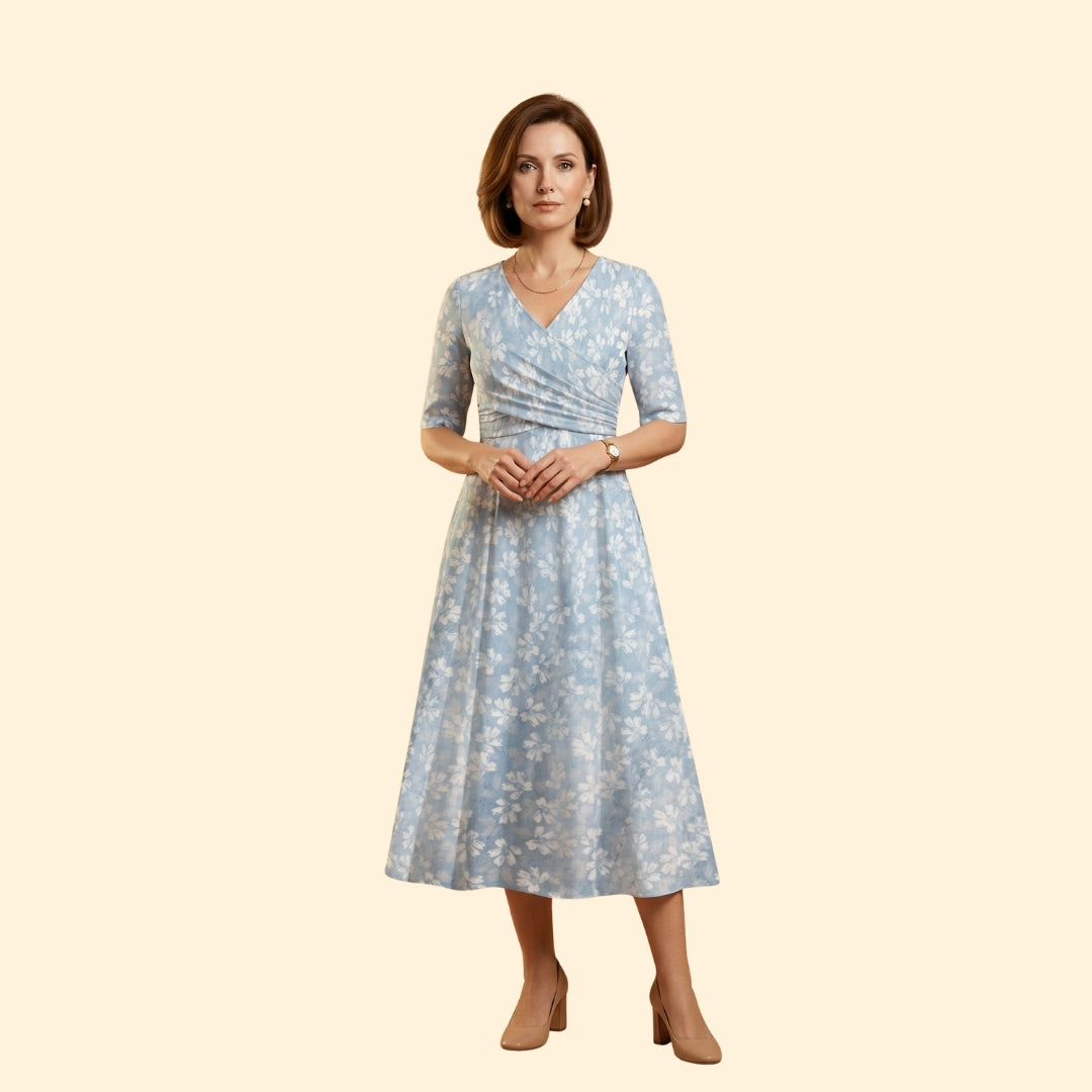 Women's Floral Pocket Midi Dress
