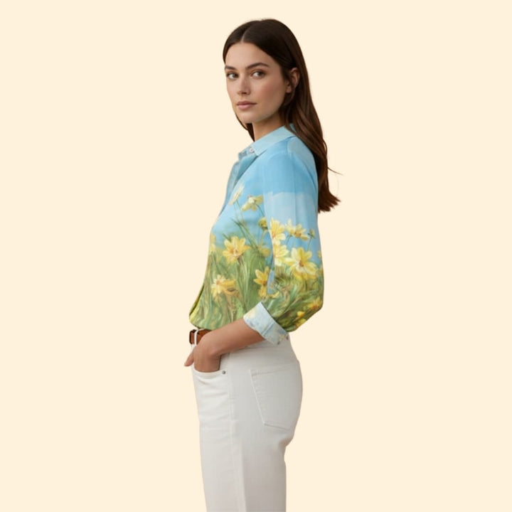Women's Floral Print Button-Down Shirt