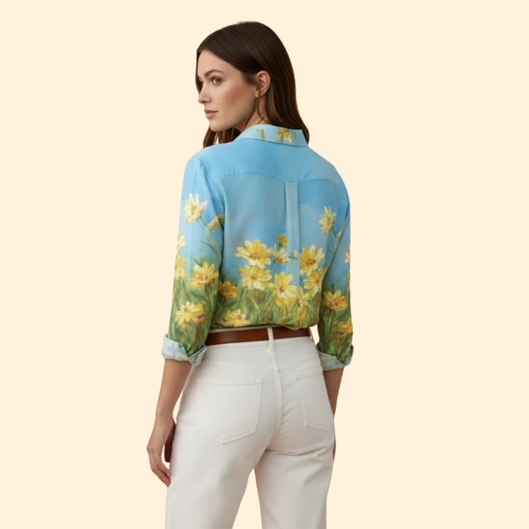 Women's Floral Print Button-Down Shirt