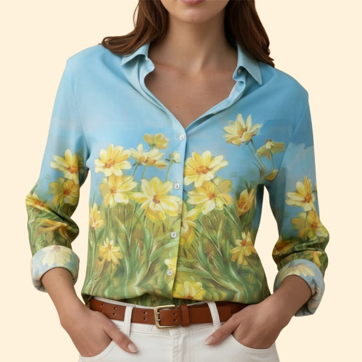 Women's Floral Print Button-Down Shirt