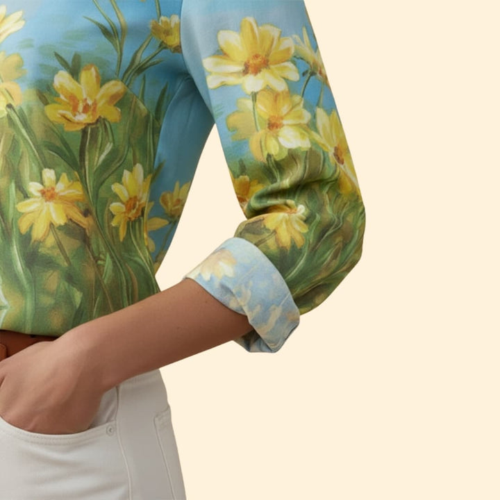 Women's Floral Print Button-Down Shirt