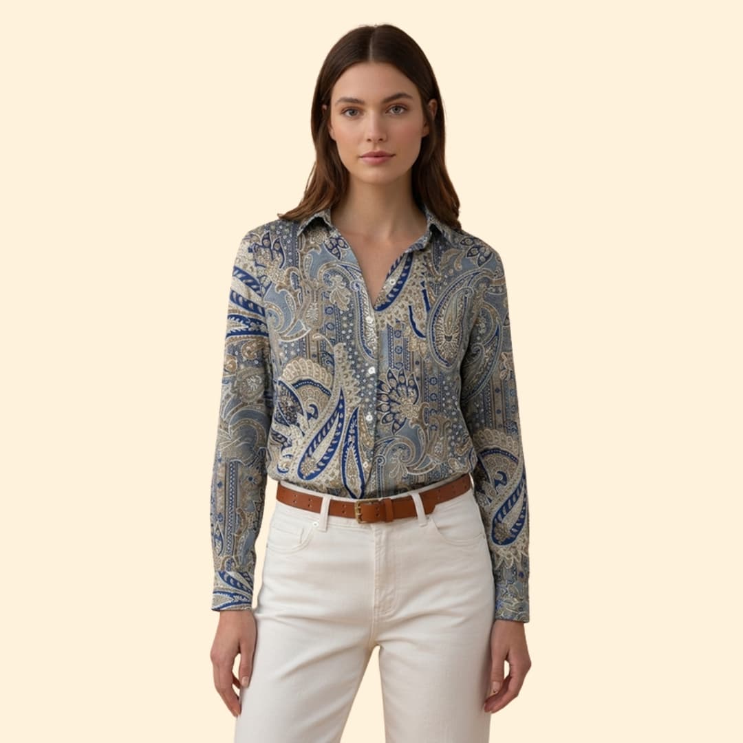 Women's Floral Print Button-Down Shirt