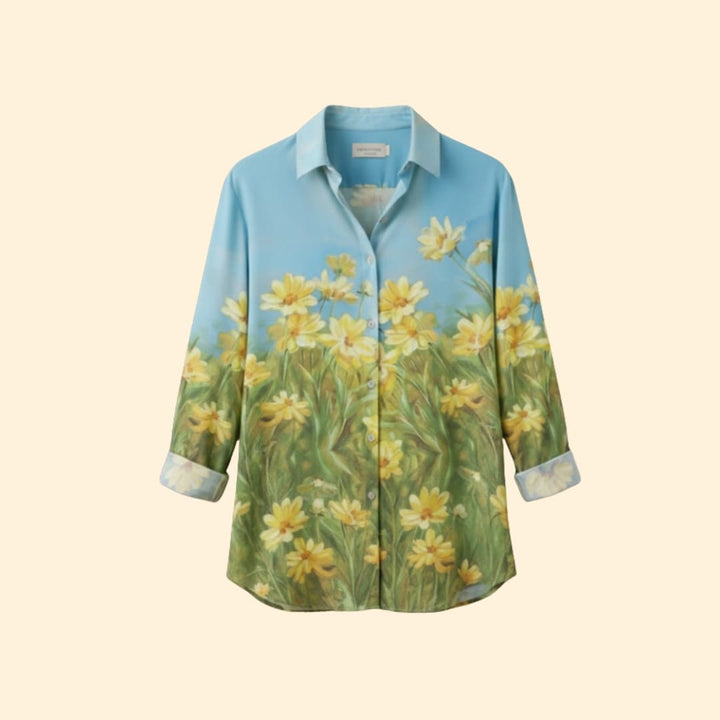 Women's Floral Print Button-Down Shirt
