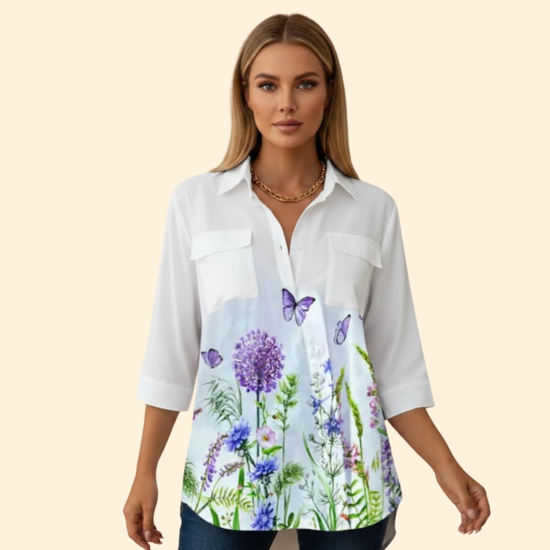 Women’s Floral Print Button-Up Shirt