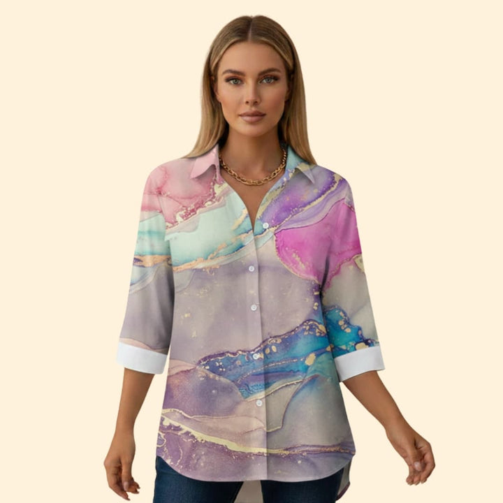 Women’s Floral Print Button-Up Shirt