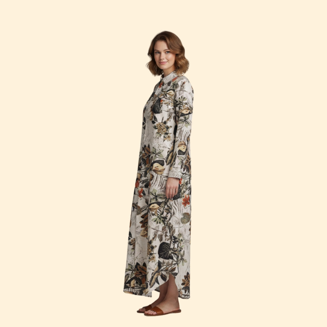 Women's Floral Print Shirt Dress