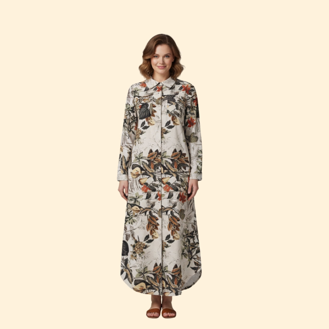 Women's Floral Print Shirt Dress