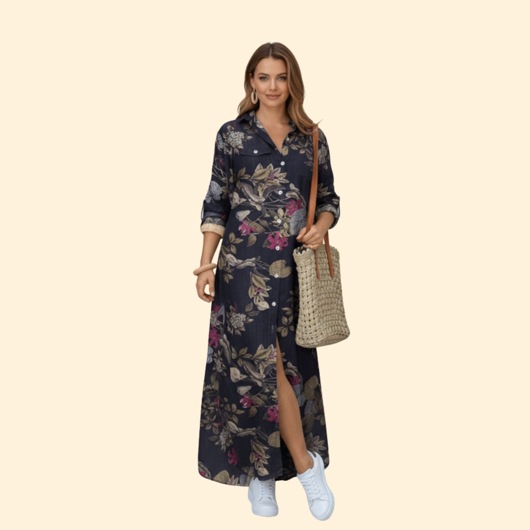 Women's Floral Print Shirt Dress
