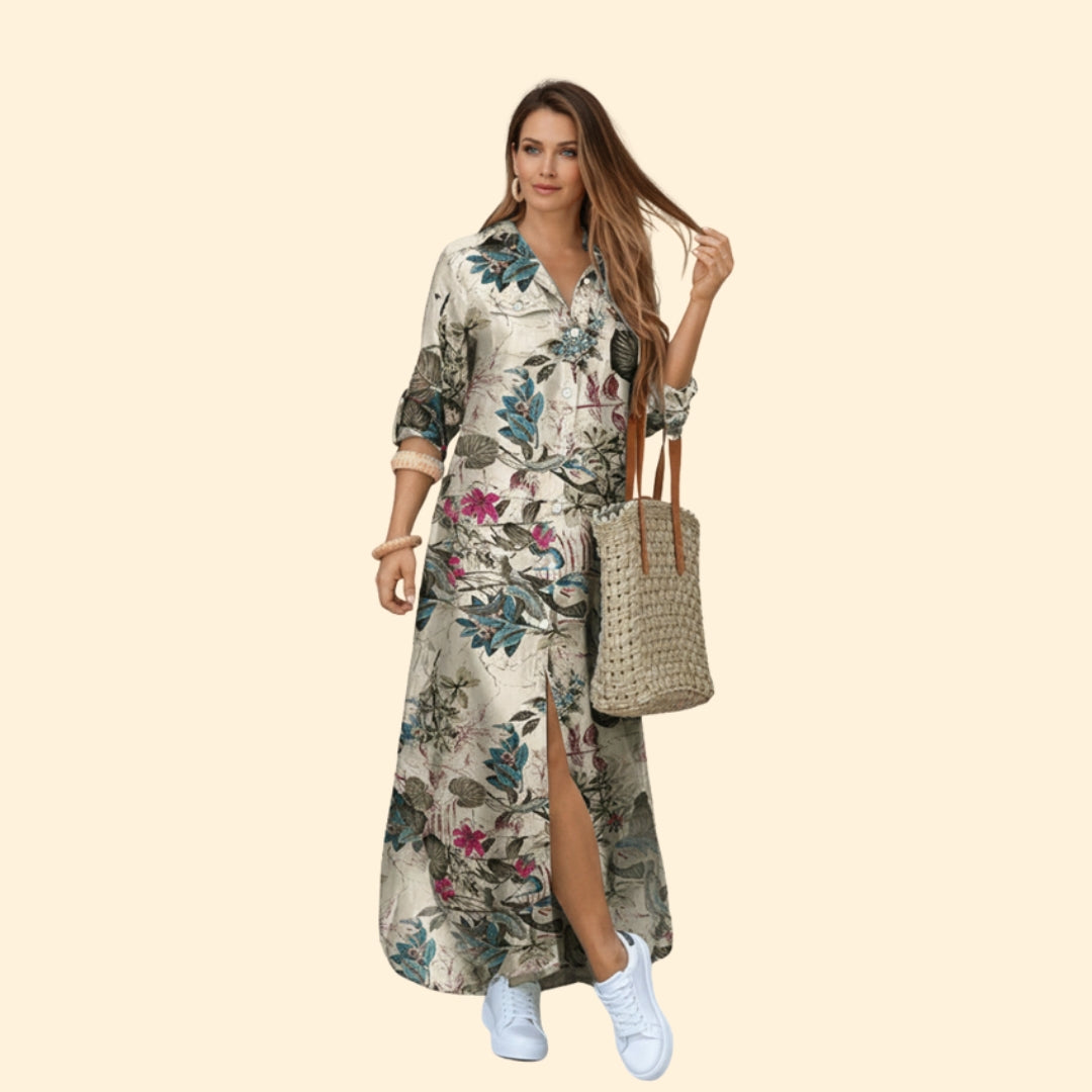 Women's Floral Print Shirt Dress