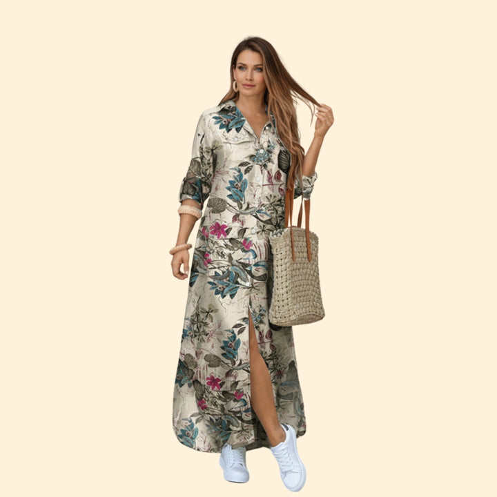 Women's Floral Print Shirt Dress