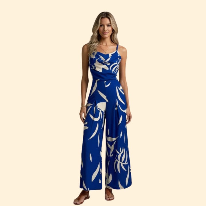 Women's Floral Print Wide-Leg Jumpsuit